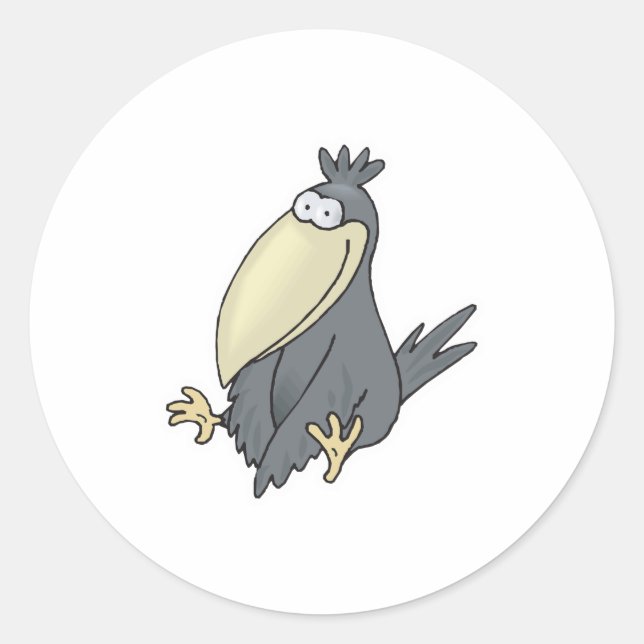 Sticker Rond joli petit corbeau (Devant)