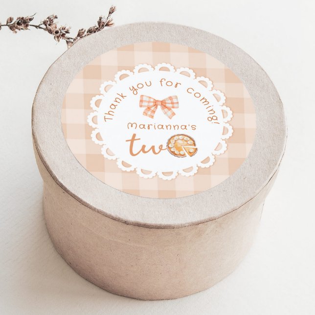 Sticker Rond Joli petit gâteau 1er anniversaire Merci (Créateur téléchargé)