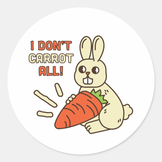 Sticker Rond Joli Petit Lapin Tenant Sa Carotte (Devant)