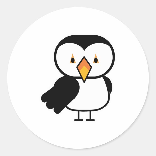 Sticker Rond joli petit macareux (Devant)