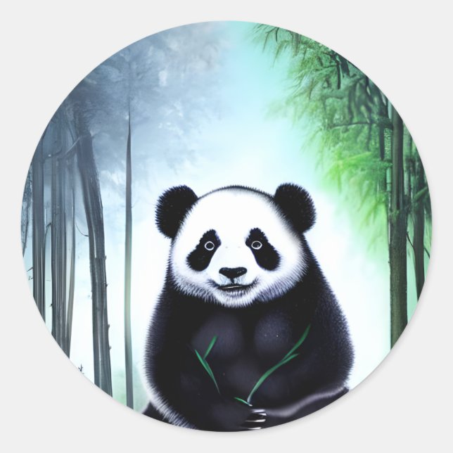 Sticker Rond Joli Petit Petit Petit Petit Petit Boeuf De Panda (Devant)