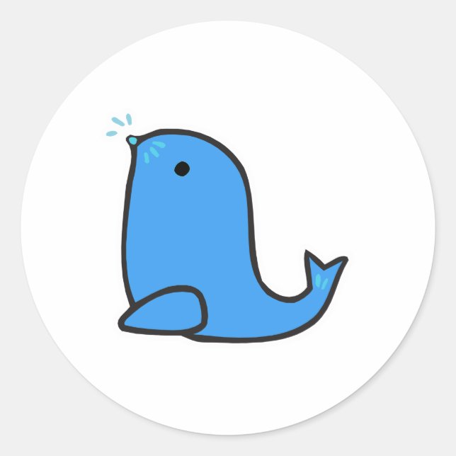 Sticker Rond joli phoque de dessin animé (Devant)