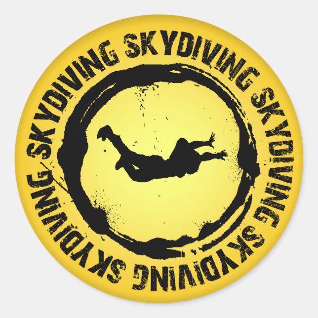 Sticker Rond Joli phoque Skydiving (Devant)