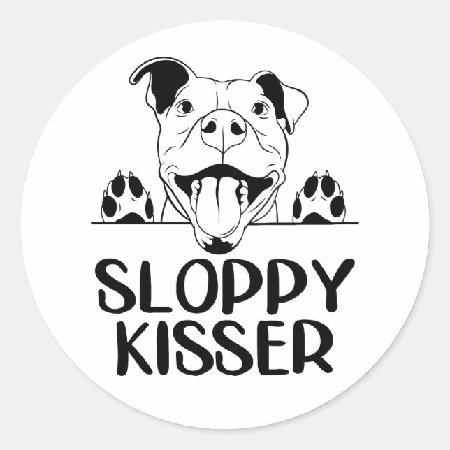 Sticker Rond Joli Pitbull Love Pittie Pit Bull Chien Chien Chie (Devant)