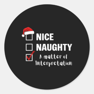 Sticker Rond Joli problème coquin d'interprétation - Noël drôle