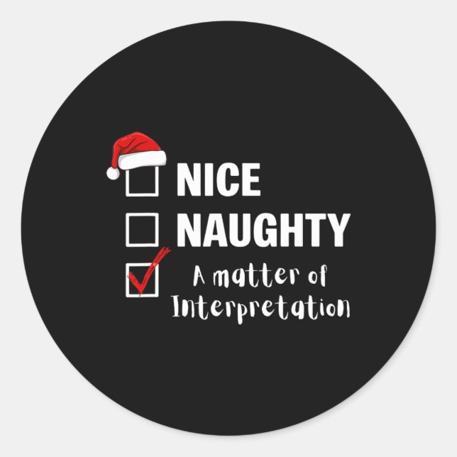 Sticker Rond Joli problème coquin d'interprétation - Noël drôle (Devant)