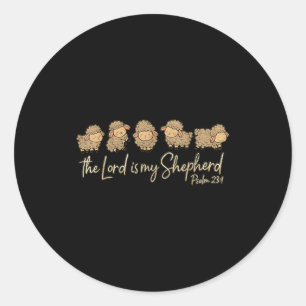 Sticker Rond Joli Psaume 23_1 Moutons Le Seigneur Est Mon Berge