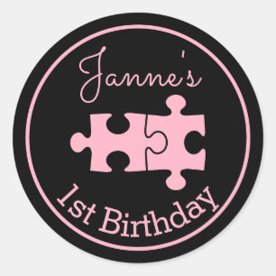 Sticker Rond Joli puzzles roses roses