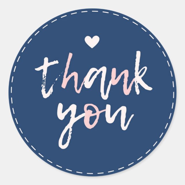 Sticker Rond Joli rose bleu pâle merci d'acheter (Devant)