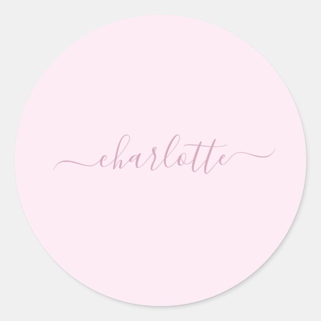 Sticker Rond Joli rose et blanc doux (Devant)