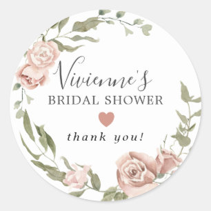 Sticker Rond Joli Sceau de Faveur de Réception de Mariage Flora