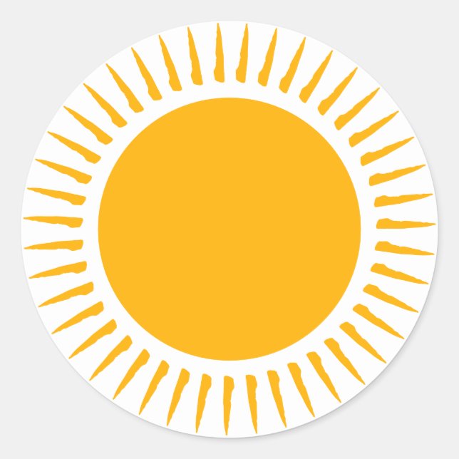 Sticker Rond Joli soleil jaune rayons joyeux boho fun moderne (Devant)
