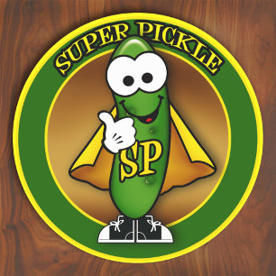 Sticker Rond Joli super cornichon de dessin animé