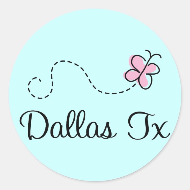 Sticker Rond Joli T-shirt Dallas Texas (Devant)