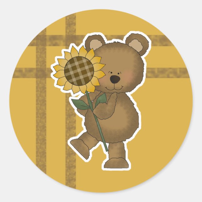 Sticker Rond Joli Teddy Bear (Devant)