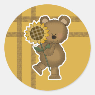 Sticker Rond Joli Teddy Bear