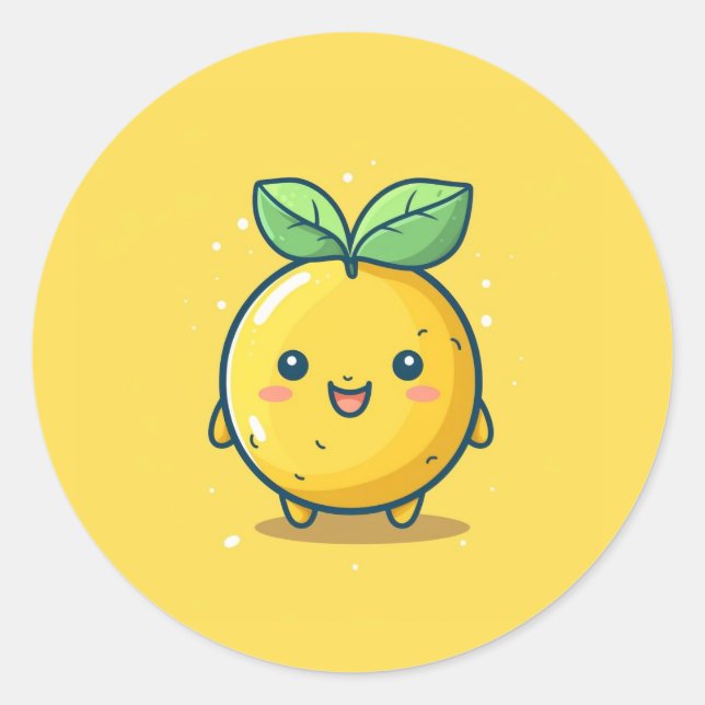 Sticker Rond Joli thème citron (Devant)