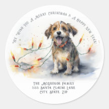 Jolie adresse de retour de chien de Noël