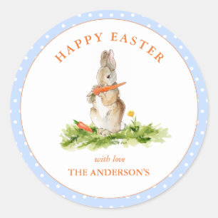 Sticker Rond Jolie aquarelle Lapin de Pâques