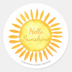 Sticker Rond Jolie Baby Shower Bonjour Soleil Mixte
