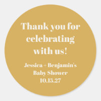 Jolie Baby Shower Dusty Yellow Remerciement Person
