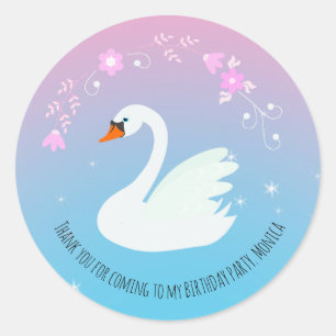 Sticker Rond Jolie Ballerina fille fête d'anniversaire