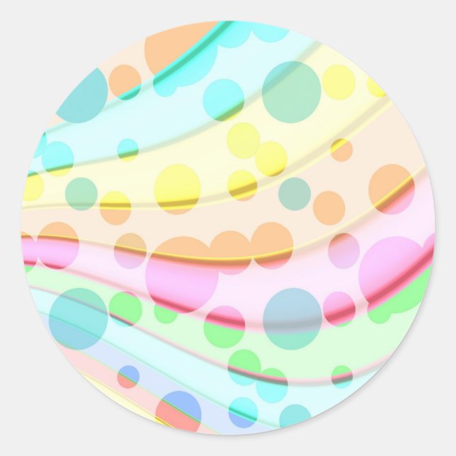 Sticker Rond Jolie bulles Pastel (Devant)
