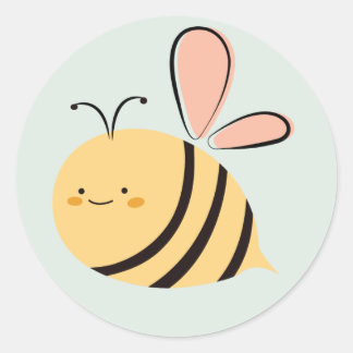 Sticker Rond Jolie Bumble Bee Girl Baby shower Sexe Révélation
