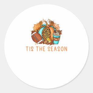 Sticker Rond Jolie C'est La Saison Latte Épice Citrouille Footb