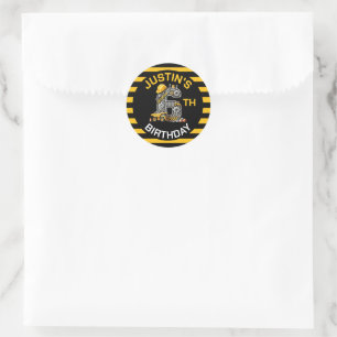 Sticker Rond Jolie construction 6e anniversaire