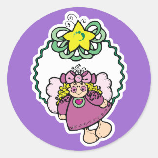 Sticker Rond jolie couronne d'ange de noël
