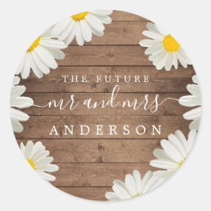 Sticker Rond Jolie Daisies Future M. Mme Retour Adresse