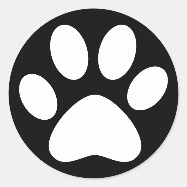 Sticker Rond Jolie empreinte de patte d'animal de compagnie cha (Devant)