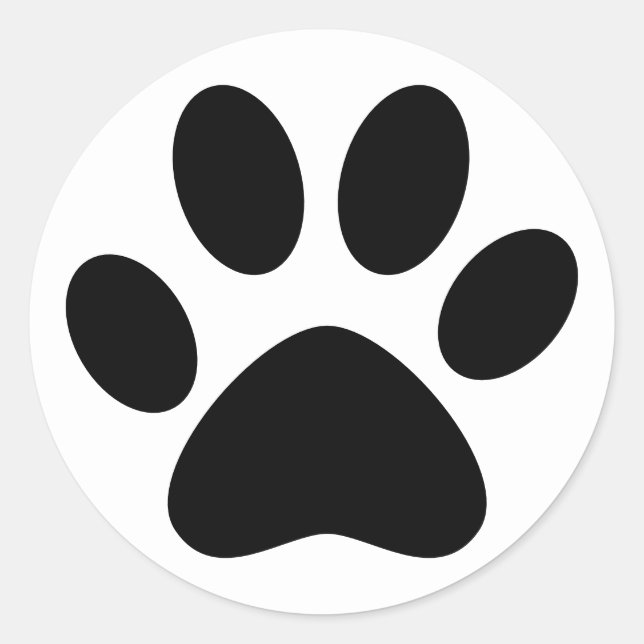 Sticker Rond Jolie empreinte de patte d'animal de compagnie cha (Devant)