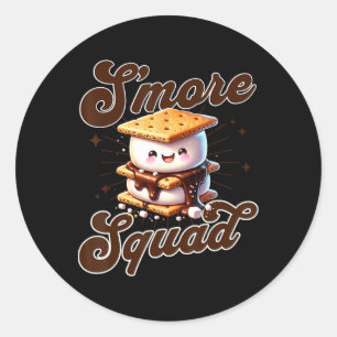 Sticker Rond Jolie Équipe De Smore Extérieur Camping Famille Éq