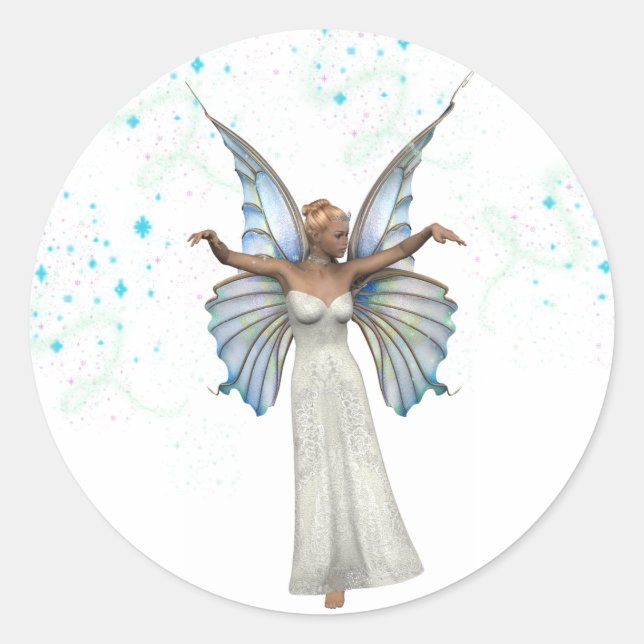 Sticker Rond Jolie Fairy Party Favoriser (Devant)
