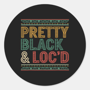 Sticker Rond Jolie femme noire aux dreadlocks afro droguées Mel