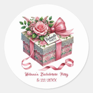 Sticker Rond Jolie fête de Bachelorette ajouter nom date 
