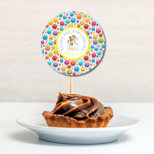 Sticker Rond Jolie fête des animaux de bois Lions Danser Salsa