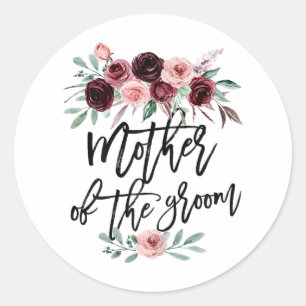Sticker Rond Jolie Fête des mariées Mariage Fleur Design Mère D
