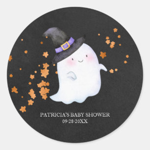 Sticker Rond Jolie Fête Prénatale d'Halloween sur le thème des