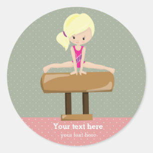 Sticker Rond Jolie fille de gymnastique