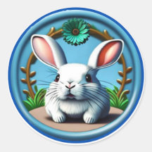 Jolie fleur de Pâques verte Mignonne tête de lapin