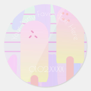 Sticker Rond Jolie glace pastel été Ombré