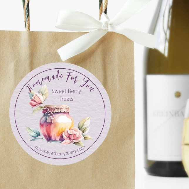 Sticker Rond Jolie Jam Jar "Maison Pour Vous" (Créateur téléchargé)