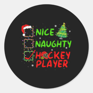 Sticker Rond Jolie liste de contrôle de joueur de hockey vilain