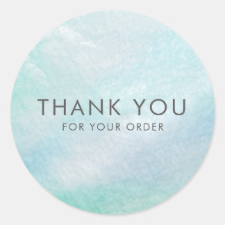 Sticker Rond Jolie lumière Aqua Merci bleu Mère de Pearl