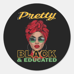 Sticker Rond Jolie Noire instruite JunetDix Chemises Femmes Bla
