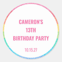 Jolie Parties scintillant Arc-en-ciel coloré Perso