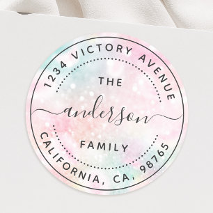 Sticker Rond Jolie Parties scintillant rose Fille Glamour